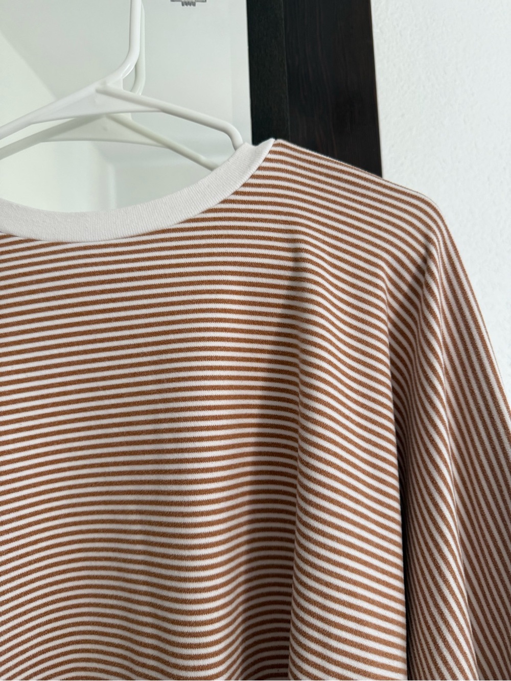 Carly Jean Los Angeles Cream and Rust Striped Long sleeve